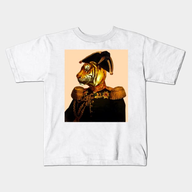 Royal Tiger Kids T-Shirt by DreamPassion